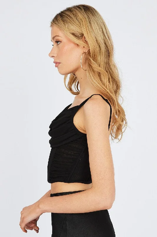 Black Corset Top Crop