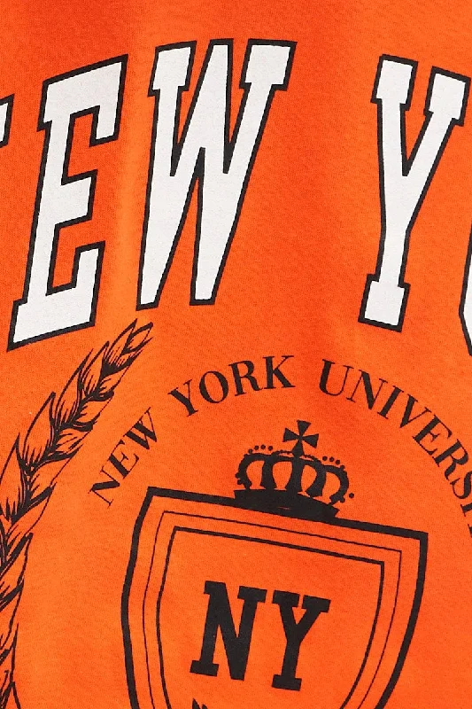 Orange Crop T Shirt Short Sleeve Crew Neck New York