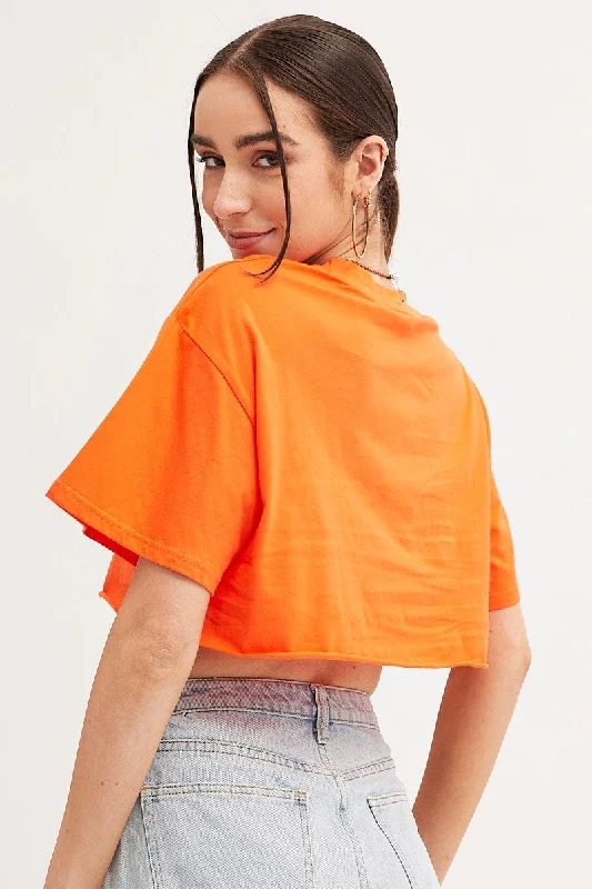 Orange Crop T Shirt Short Sleeve Crew Neck New York