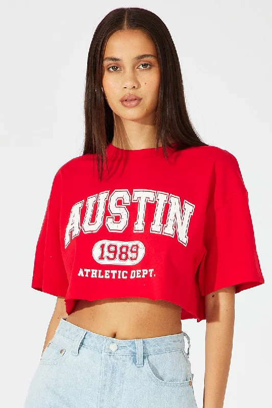 Red Graphic Tee Short Sleeve