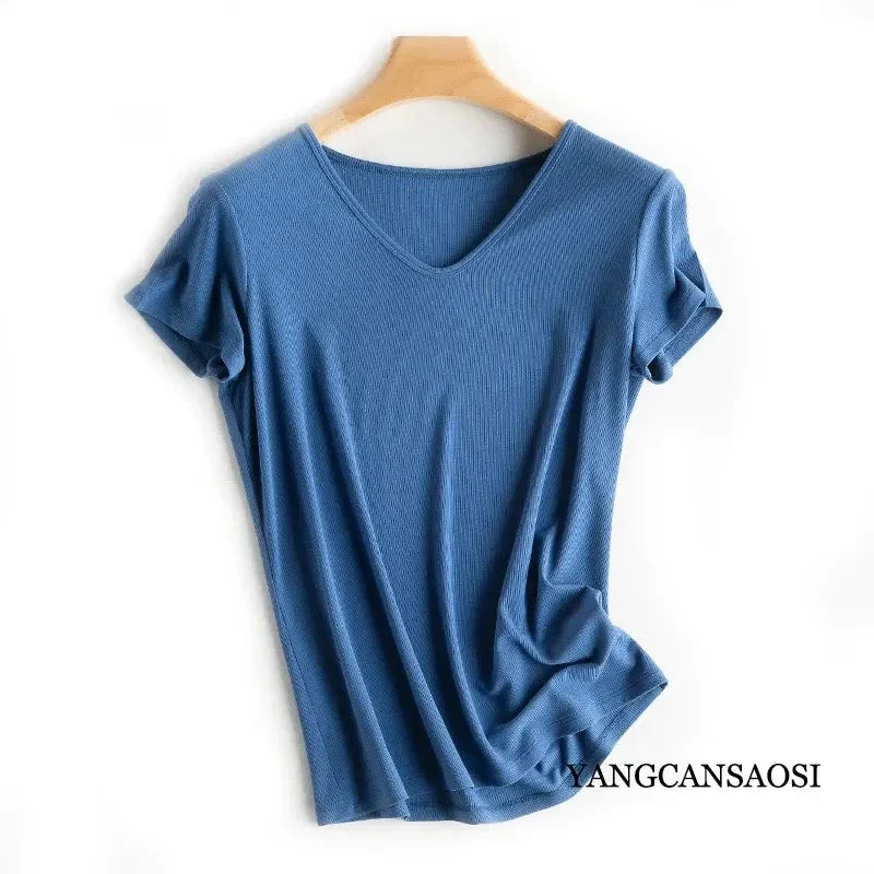 V neck blue / L bust 90-114cm