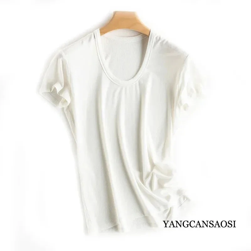 U neck white / XXL bust 98-120cm