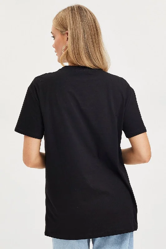 Black Graphic T Shirt Short Sleeve