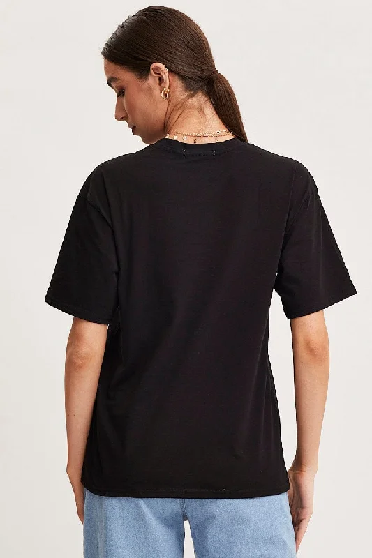 Black Graphic T Shirt Short Sleeve