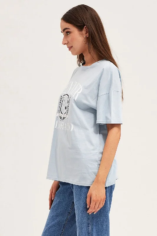 Blue Graphic T Shirt