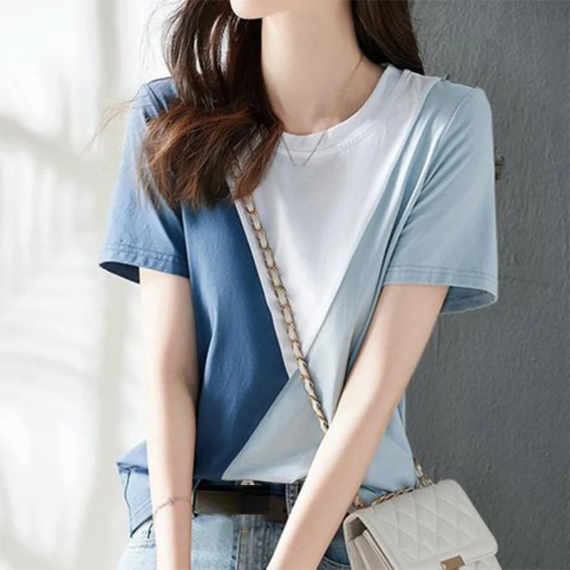 Blue Paneled Casual Shirts & Tops