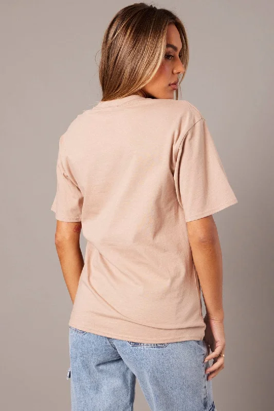 Brown Graphic Tee Short Sleeve