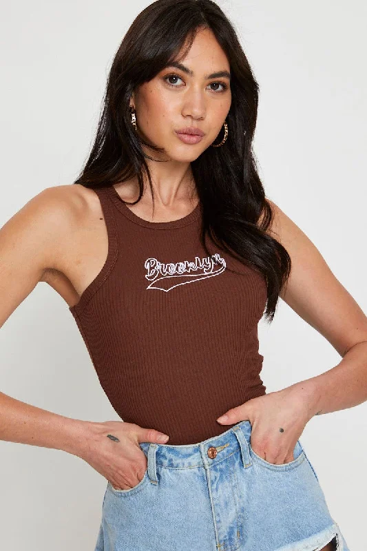 Brown Singlet Top