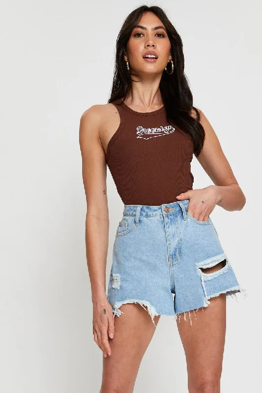 Brown Singlet Top