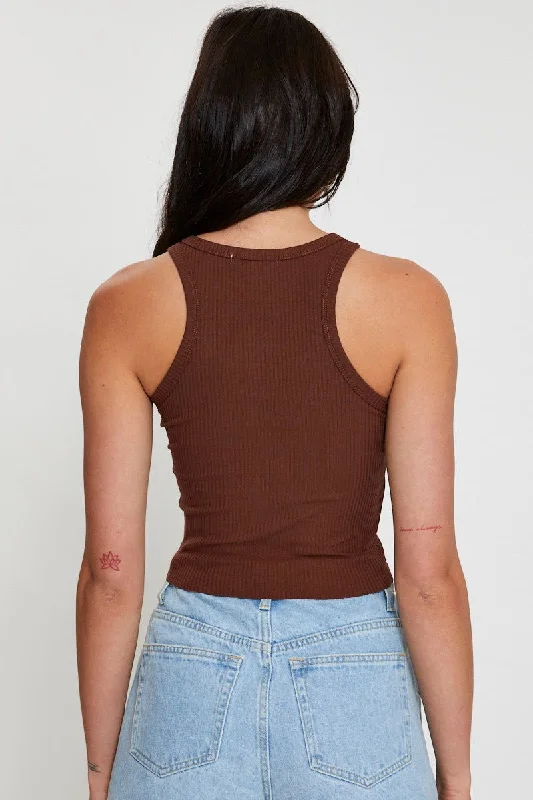 Brown Singlet Top