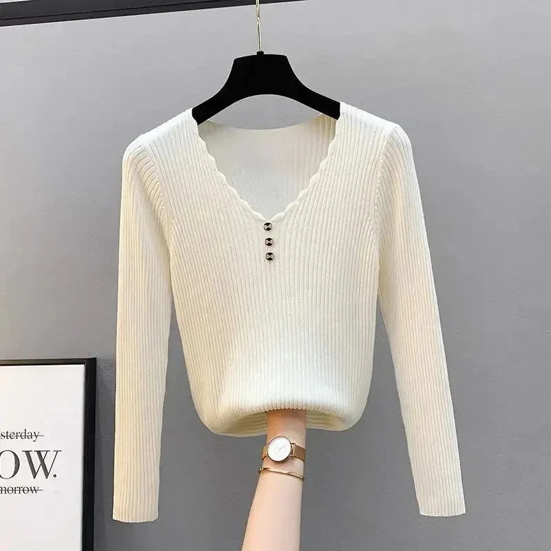 Fashion Women Short Sleeve Knitted T-shirt Korean Summer Female Clothing New Sli