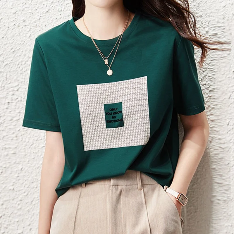 Geometric Short Sleeve Shift Shirts & Tops