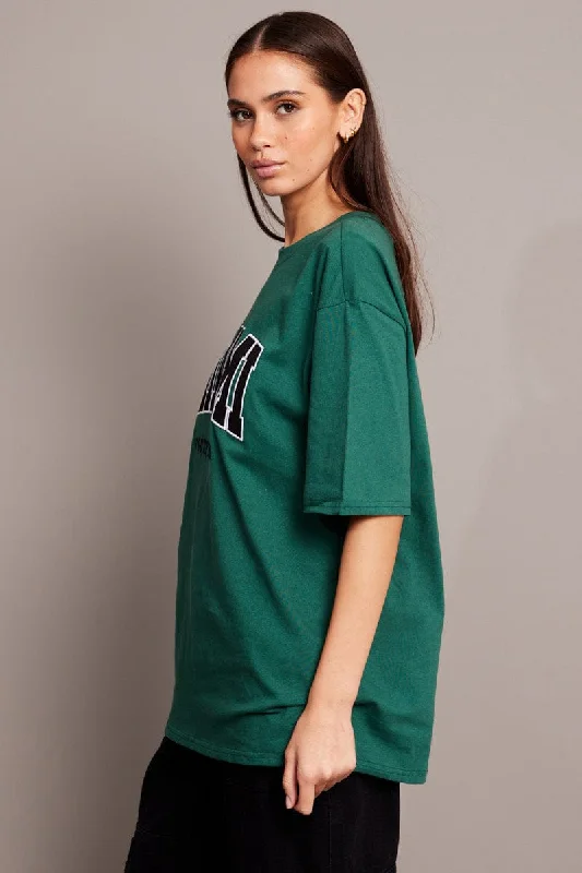 Green Graphic Tee Short Sleeve