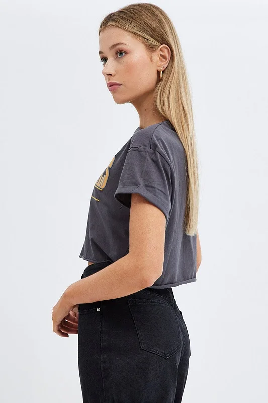 Grey Graphic Tee Short Sleeve