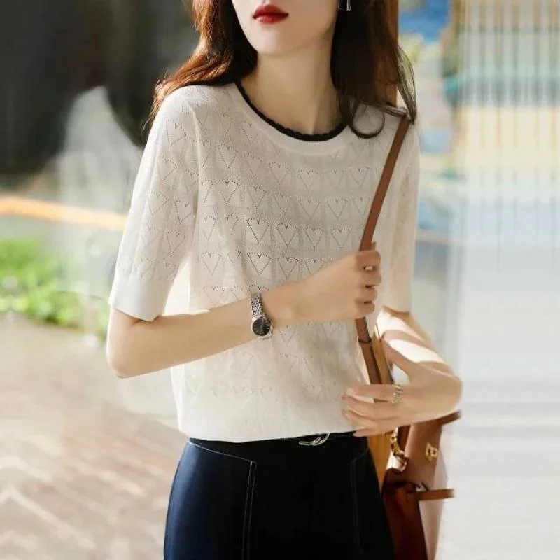 Plain Casual Sweet-heart Blouse