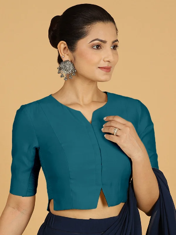 Rekha x Rozaana | Long Saree Blouse in Crystal Teal