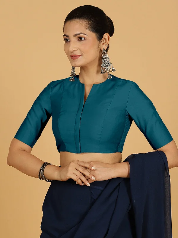 Simar x Rozaana |  Saree Blouse in Crystal Teal