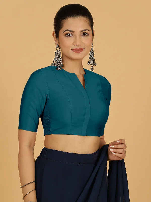 Simar x Rozaana |  Saree Blouse in Crystal Teal