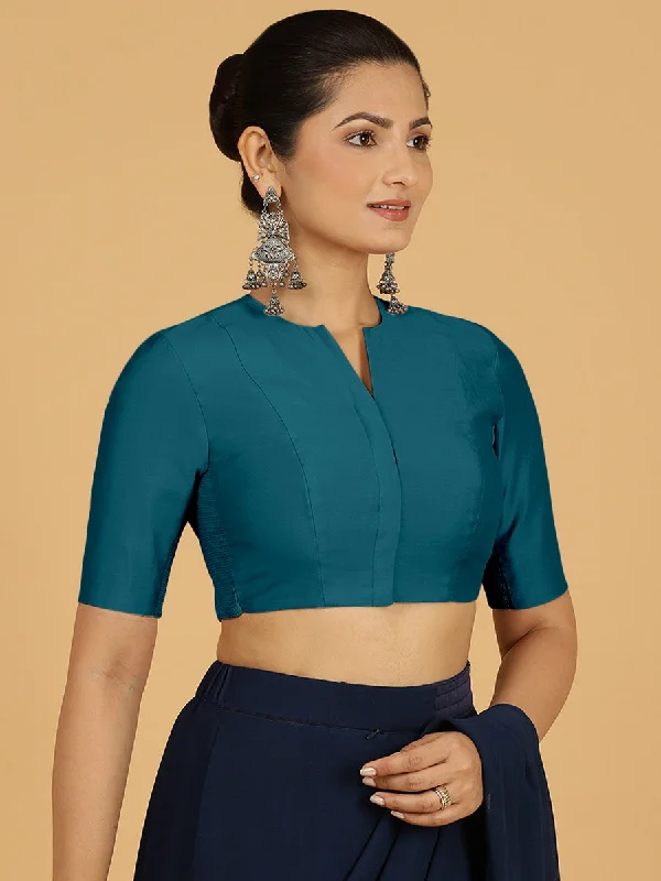 Simar x Rozaana |  Saree Blouse in Crystal Teal