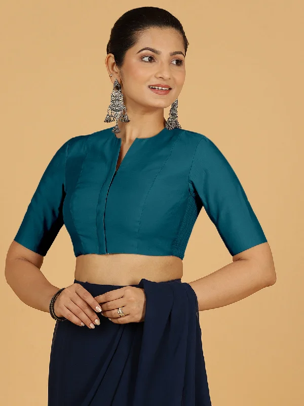 Simar x Rozaana |  Saree Blouse in Crystal Teal