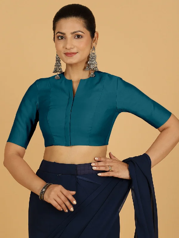 Simar x Rozaana |  Saree Blouse in Crystal Teal