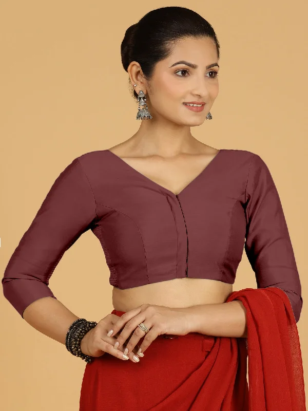 Alia x Rozaana |  Saree Blouse in Deep Maroon