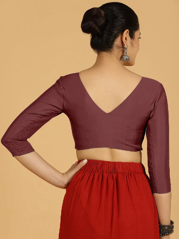 Alia x Rozaana |  Saree Blouse in Deep Maroon