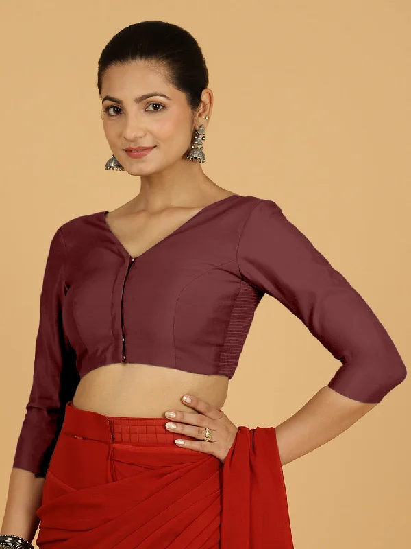 Alia x Rozaana |  Saree Blouse in Deep Maroon