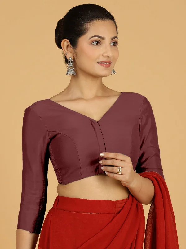 Alia x Rozaana |  Saree Blouse in Deep Maroon