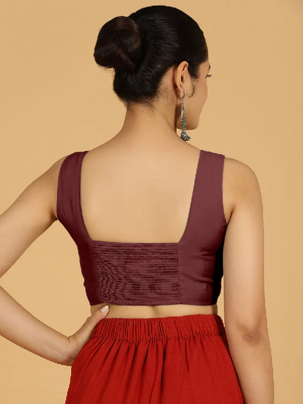 Hema x Rozaana |  Saree Blouse in Deep Maroon