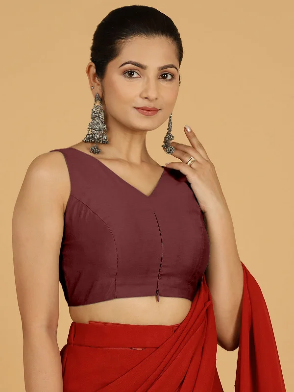 Hema x Rozaana |  Saree Blouse in Deep Maroon