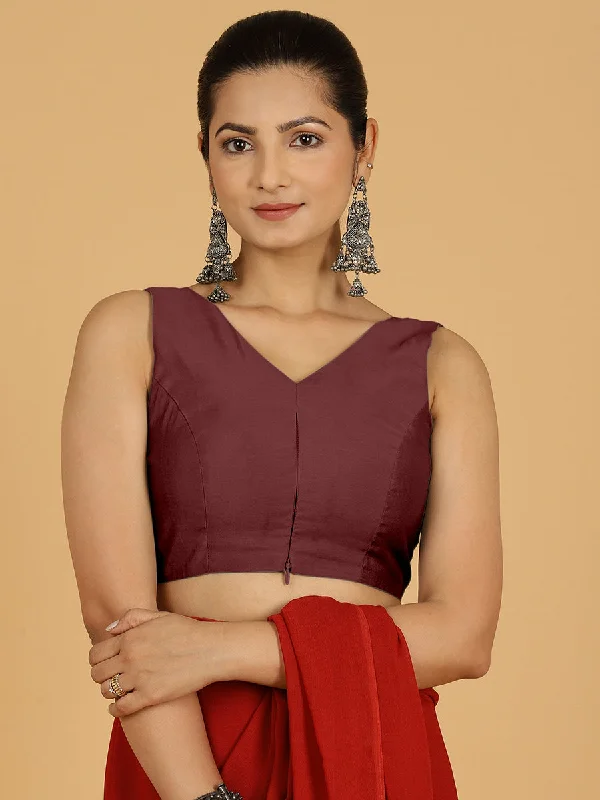 Hema x Rozaana |  Saree Blouse in Deep Maroon