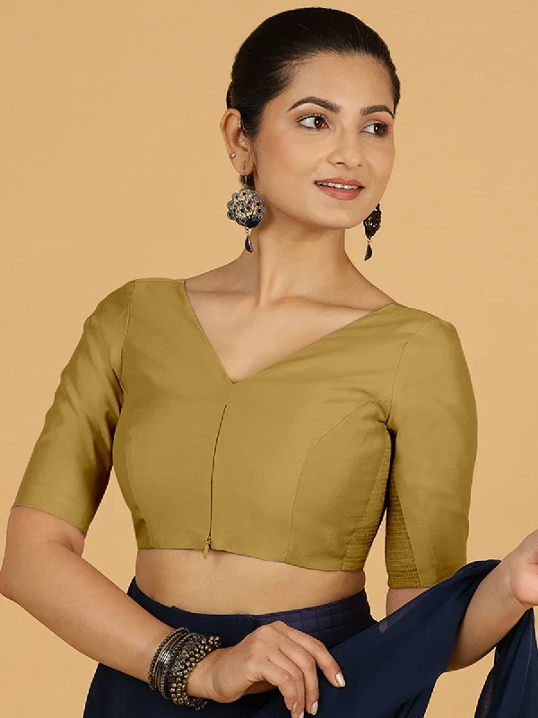 Vedika x Rozaana |  Saree Blouse in Dijon Mustard