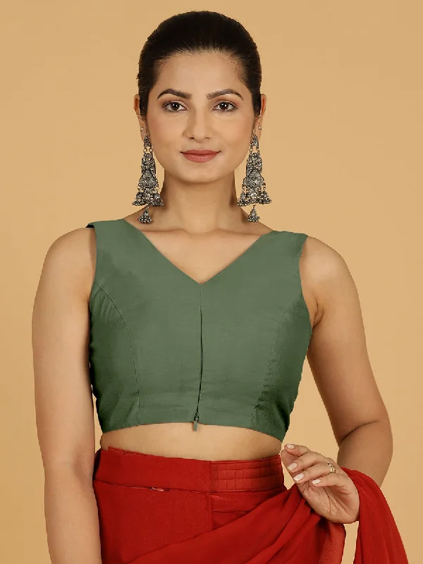 Hema x Rozaana |  Saree Blouse in Hunter Green