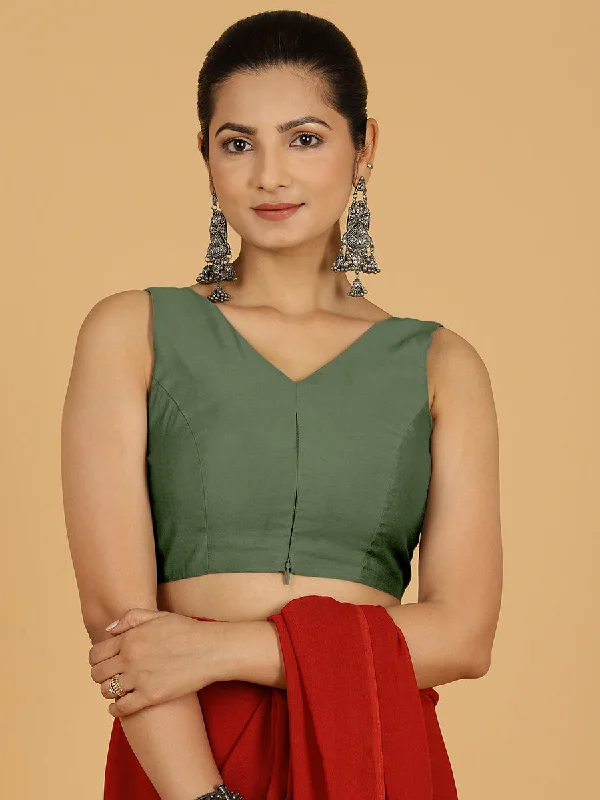 Hema x Rozaana |  Saree Blouse in Hunter Green