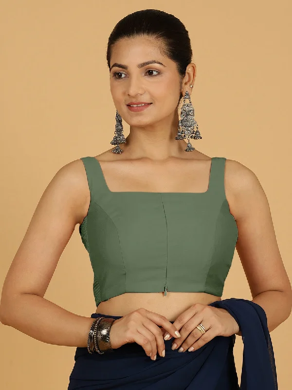 Nirma x Rozaana |  Saree Blouse in Hunter Green