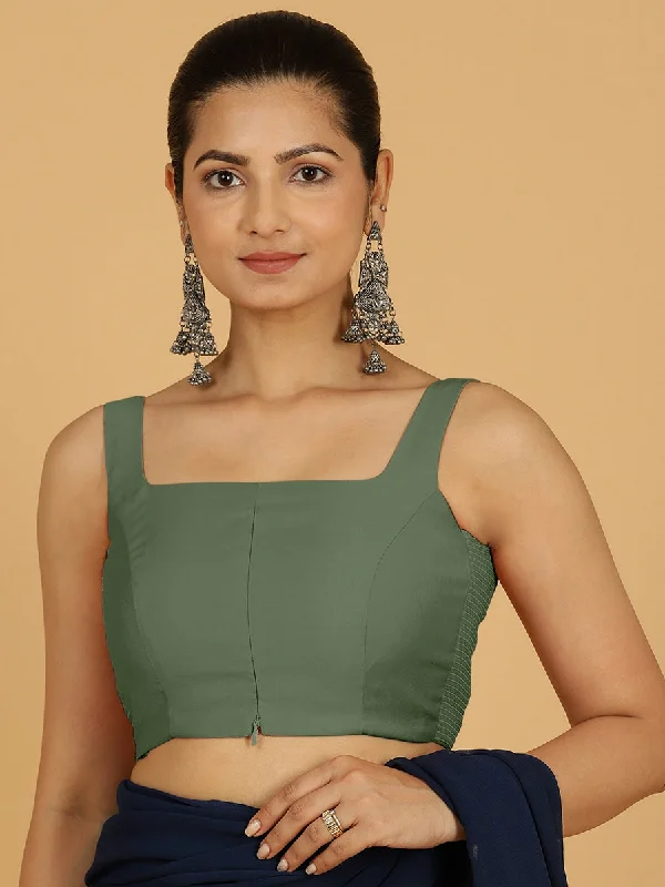 Nirma x Rozaana |  Saree Blouse in Hunter Green