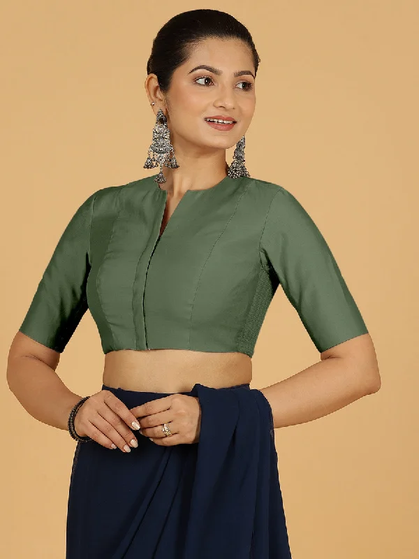 Simar x Rozaana |  Saree Blouse in Hunter Green