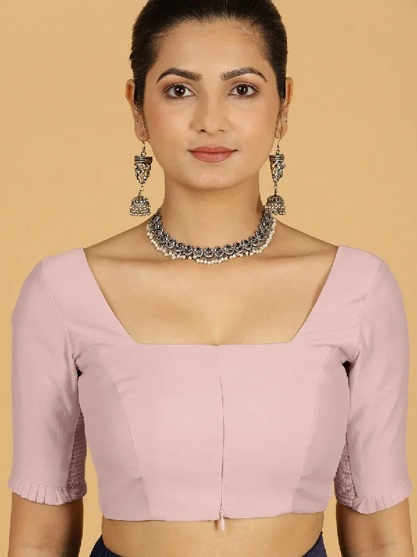 Nihira x Rozaana | Elbow Sleeves Saree Blouse in Lilac