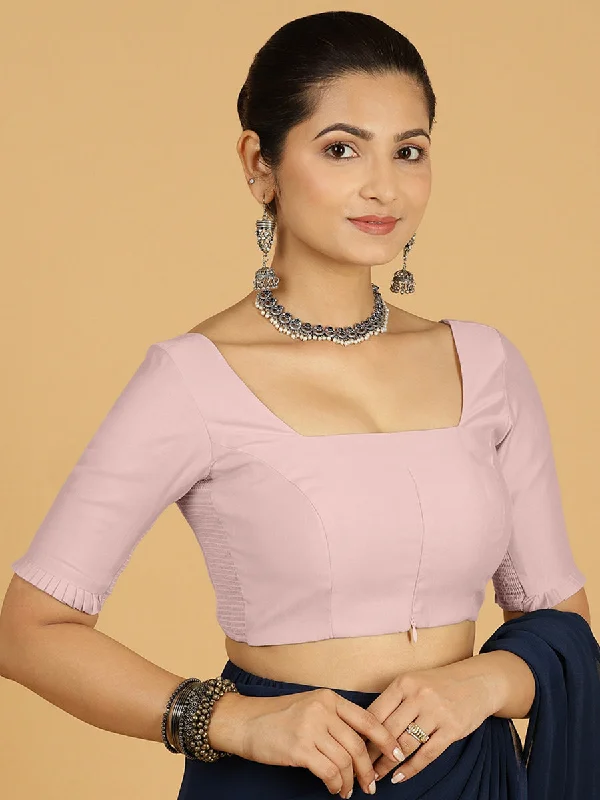 Nihira x Rozaana | Elbow Sleeves Saree Blouse in Lilac