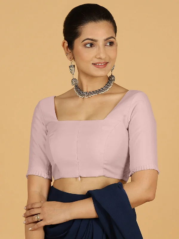 Nihira x Rozaana | Elbow Sleeves Saree Blouse in Lilac