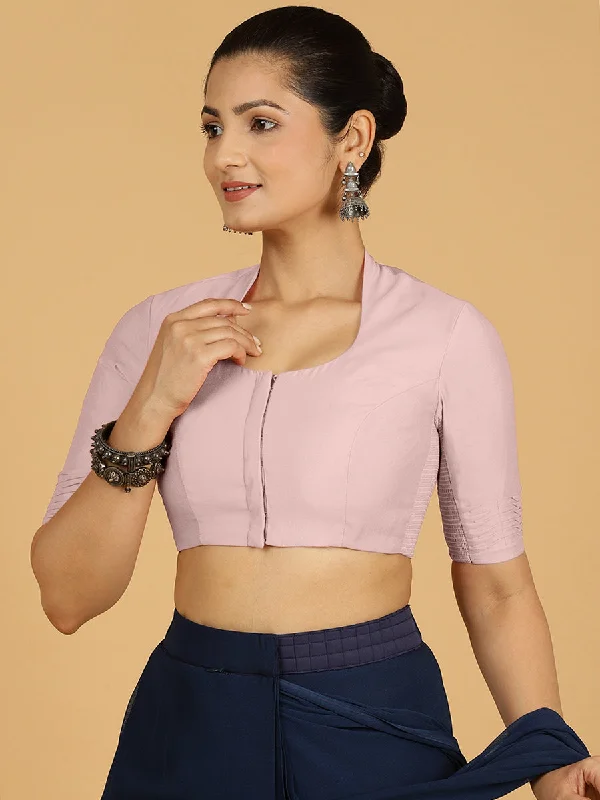 Salma x Rozaana | Elbow Sleeves Saree Blouse in Lilac