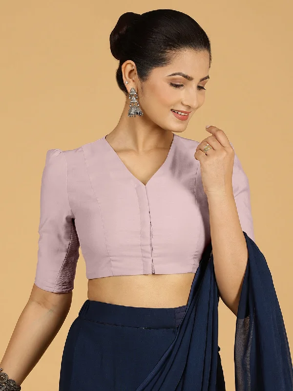 Shravani x Rozaana | Puff Sleeves Saree Blouse in Lilac