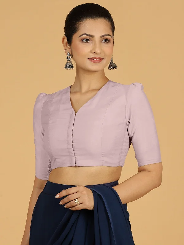 Shravani x Rozaana | Puff Sleeves Saree Blouse in Lilac