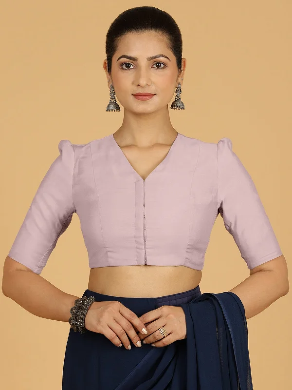 Shravani x Rozaana | Puff Sleeves Saree Blouse in Lilac