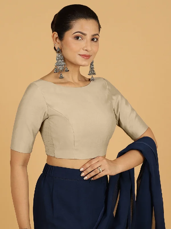 Trisha x Rozaana |  Saree Blouse in Oyster Grey