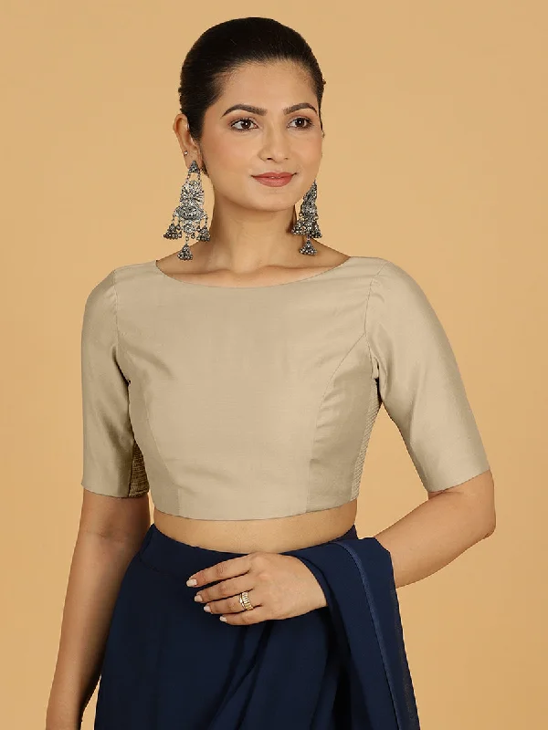 Trisha x Rozaana |  Saree Blouse in Oyster Grey