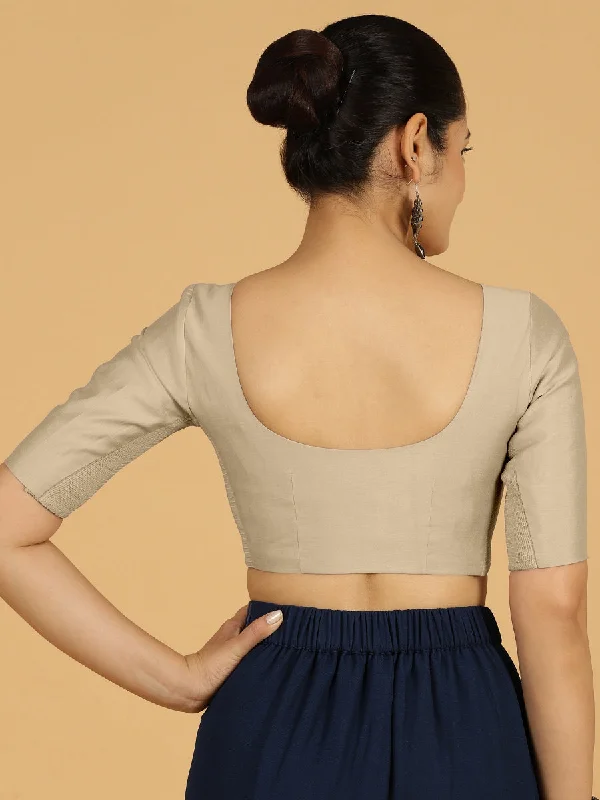 Vedika x Rozaana |  Saree Blouse in Oyster Grey