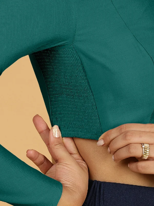 Jaya x Rozaana |  Saree Blouse in Peacock Green