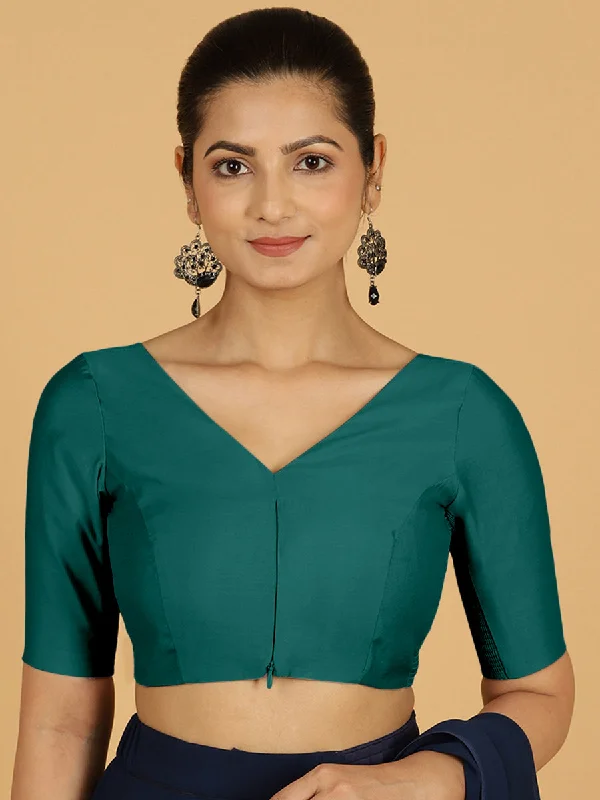 Vedika x Rozaana |  Saree Blouse in Peacock Green